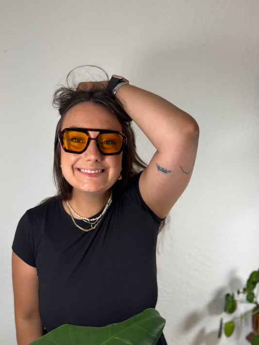 Klassische Sonnenbrille mit markantem Rahmen